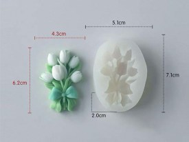Molde silicona ramo tulipanes con moño